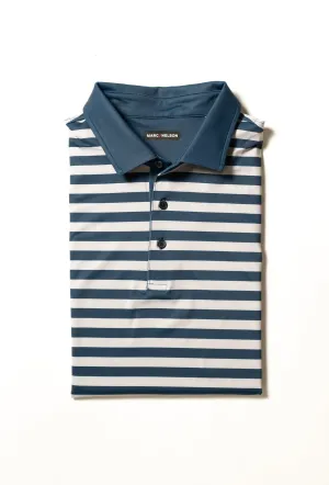 Navy and Gray Stripe Golf Polo