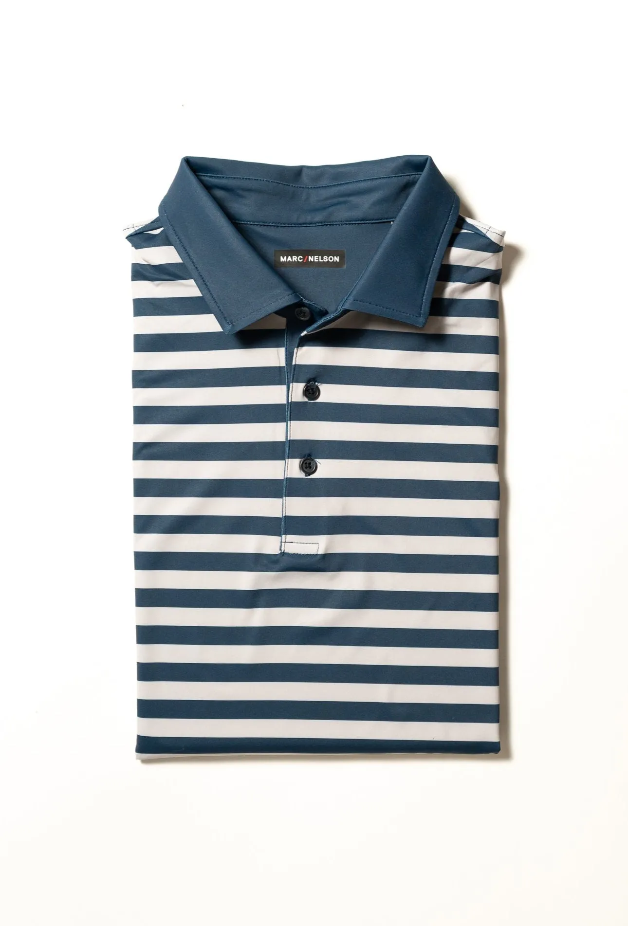 Navy and Gray Stripe Golf Polo