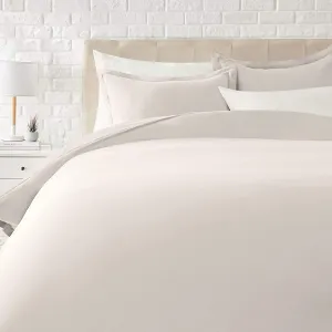 New Buttery Soft AmazonBasics Wrinkle Resistant Light-Weight Microfiber Duvet Cover Set with Zipper Closure - King, Sandy Beach