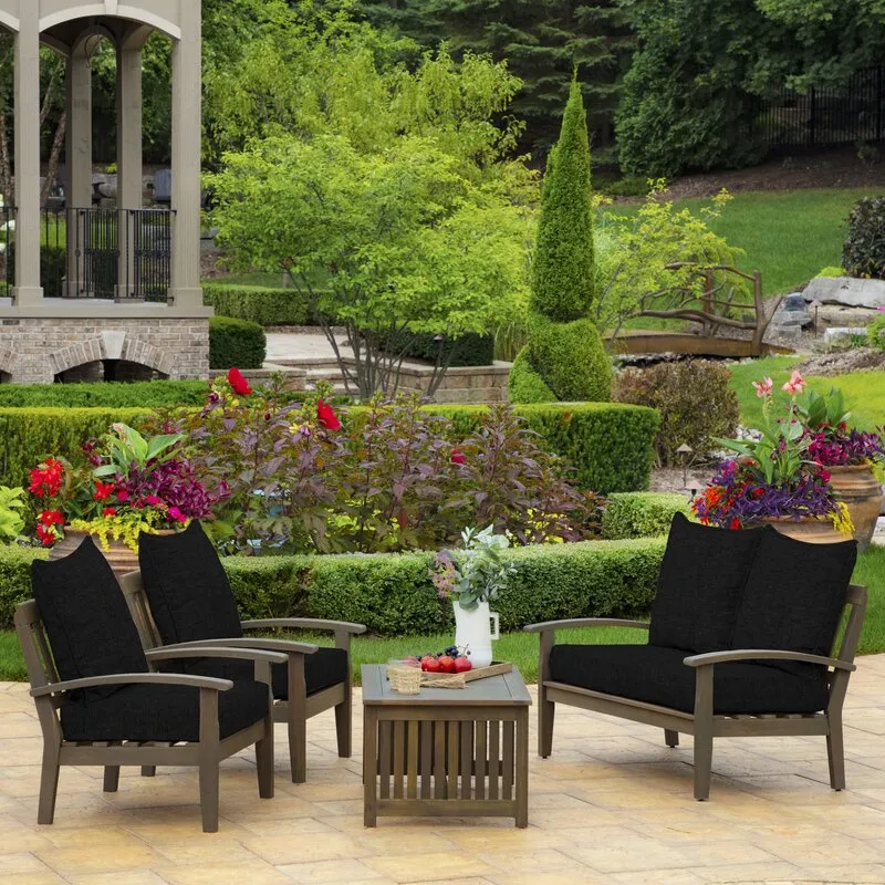 New in box! Wayfair Amazing Quality & comfort Outdoor Seat/Back Cushion by Sand & Stable! Retails $140  on Sale! Winner can buy up 1 more set at winning bid! Black!