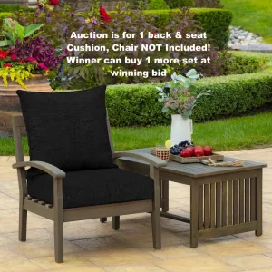 New in box! Wayfair Amazing Quality & comfort Outdoor Seat/Back Cushion by Sand & Stable! Retails $140  on Sale! Winner can buy up 1 more set at winning bid! Black!