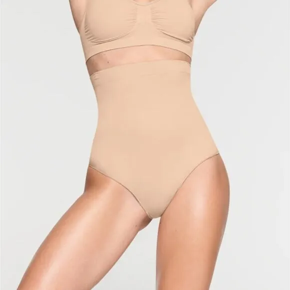 NEW Skims Core Control High Waist Brief in Mica Neutral Cream