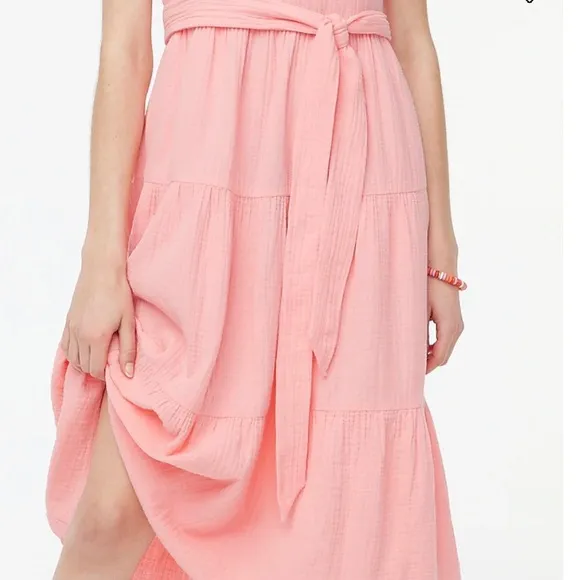 NWT J Crew Factory Belted Gauze Midi Dress