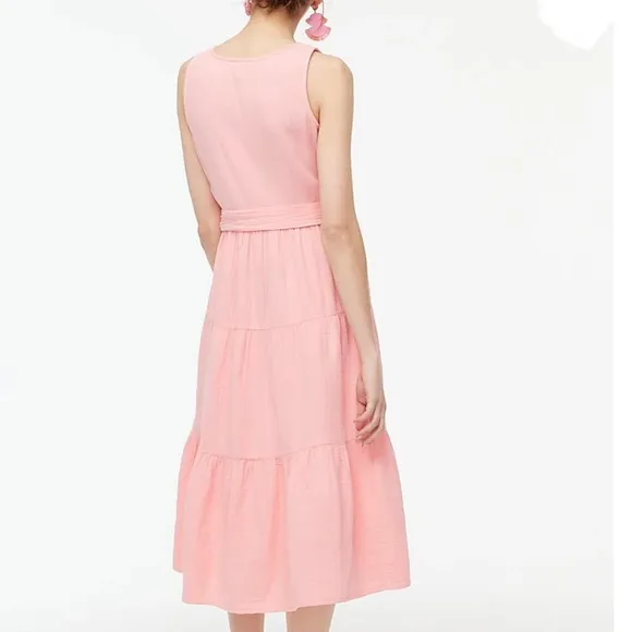 NWT J Crew Factory Belted Gauze Midi Dress