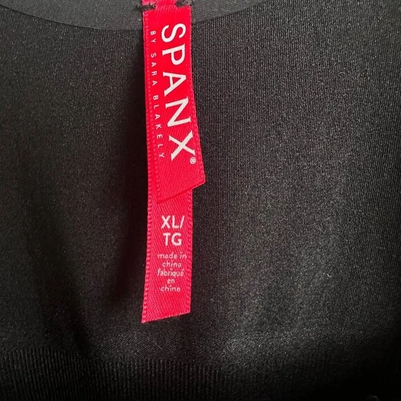 NWT NEW Spanx Sculpt Oncore Open-Bust Mid-Thigh Bodysuit Very Black, Sz XL