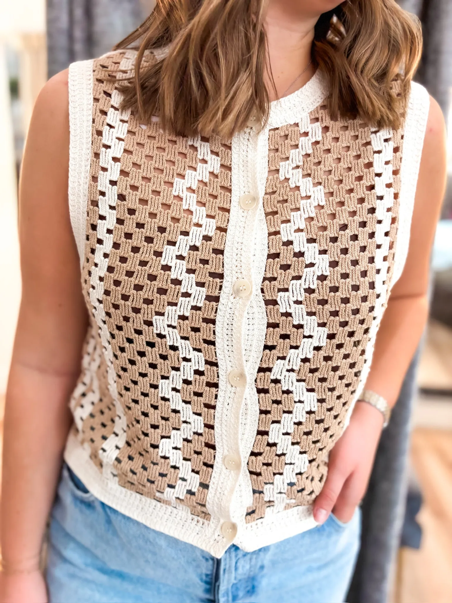 Oasis Crochet Top - Natural