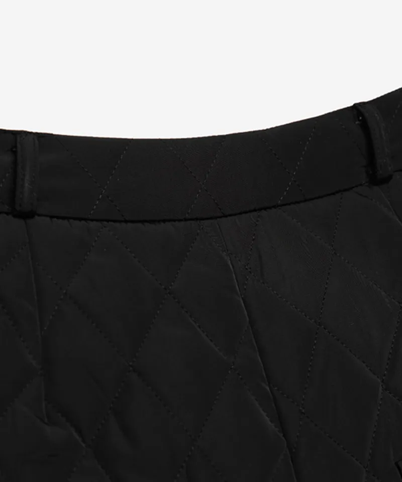 OBER Golf Diamond Quilting Padded Shorts - Black