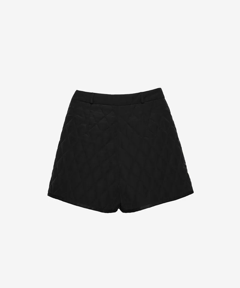 OBER Golf Diamond Quilting Padded Shorts - Black