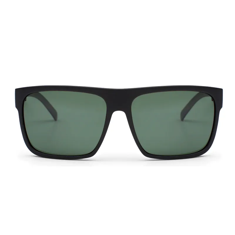 OTIS AFTER DARK SUNGLASSES - MATTE BLACK/GREEN POLARIZED