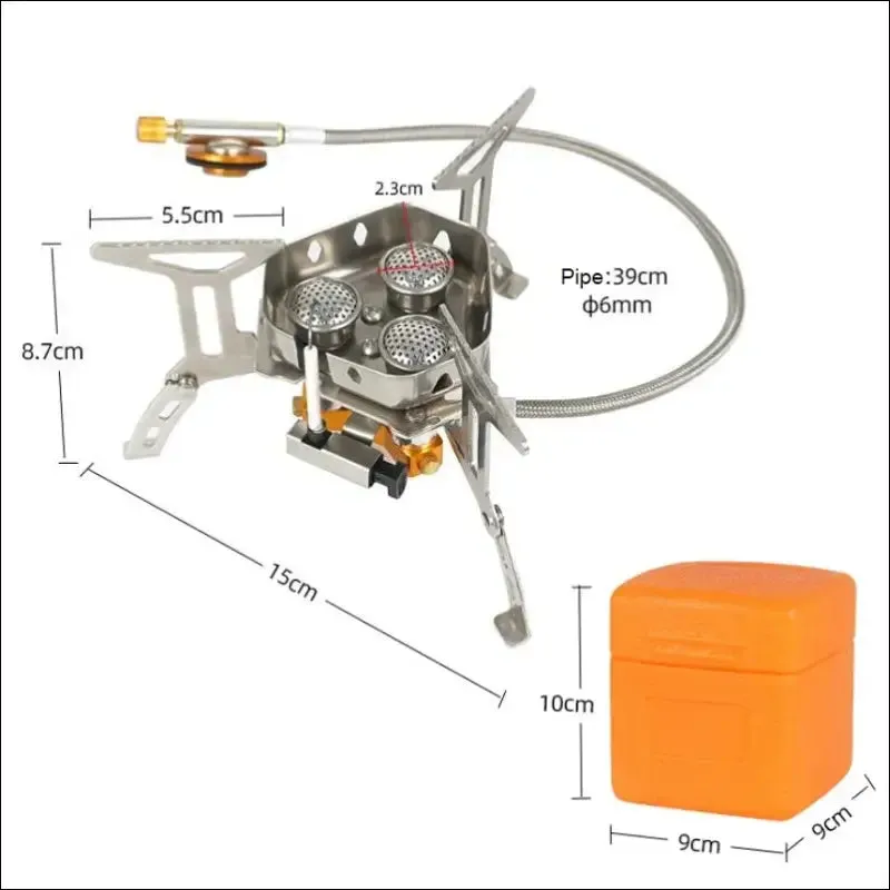 Outdoor portable three head stove - camping windproof burner