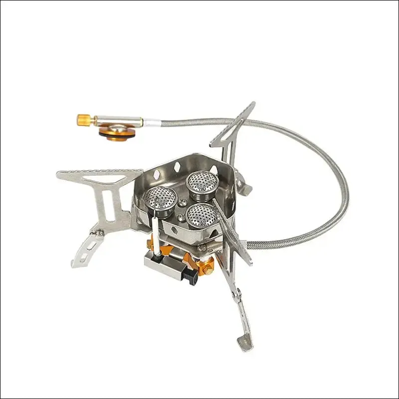 Outdoor portable three head stove - camping windproof burner