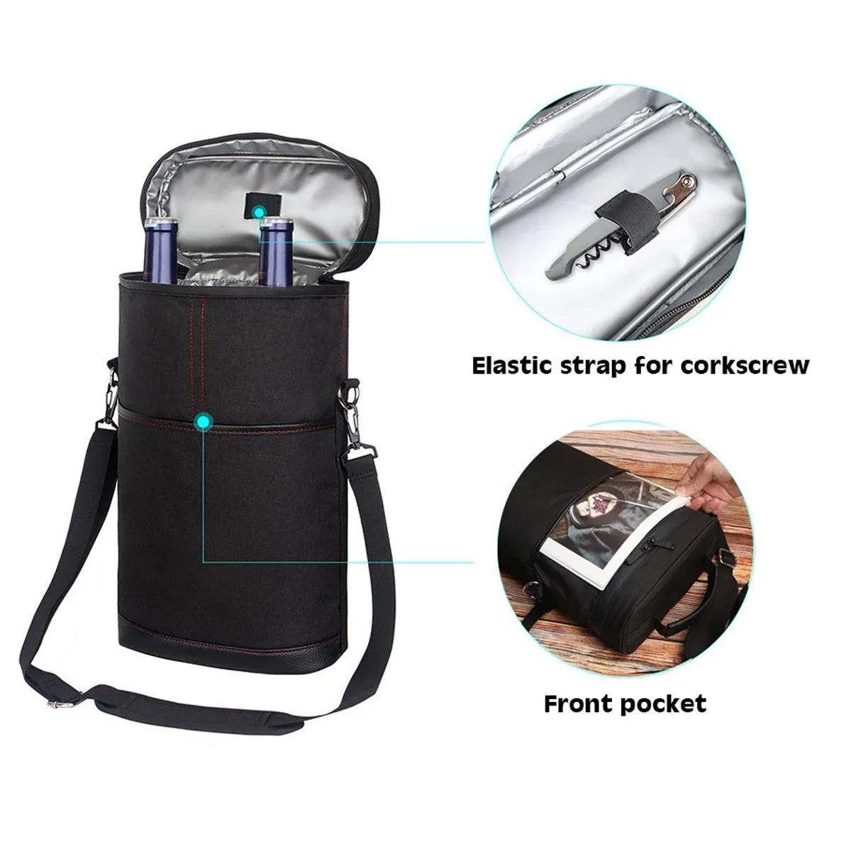 Outdoor Portable Wine Barrel Bag Insulated Picnic Bag for Red Wine Storage