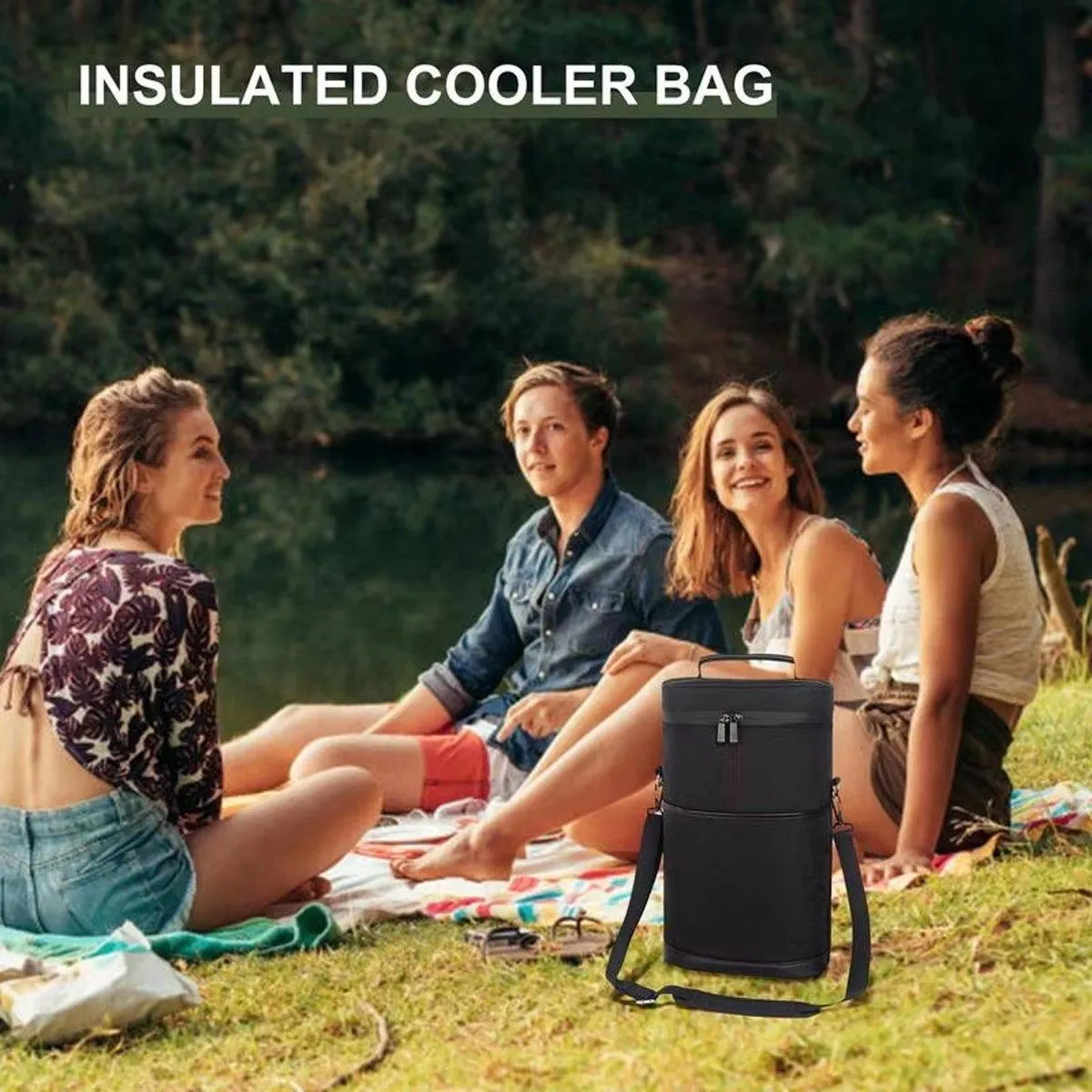 Outdoor Portable Wine Barrel Bag Insulated Picnic Bag for Red Wine Storage