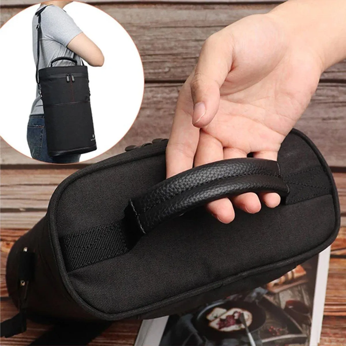 Outdoor Portable Wine Barrel Bag Insulated Picnic Bag for Red Wine Storage