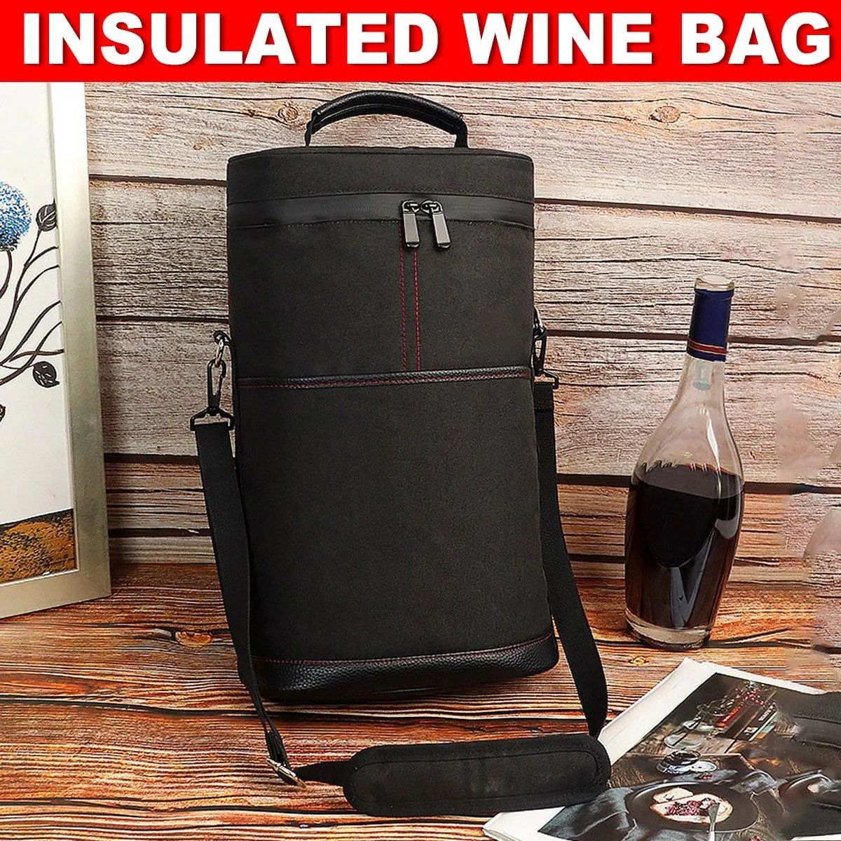 Outdoor Portable Wine Barrel Bag Insulated Picnic Bag for Red Wine Storage