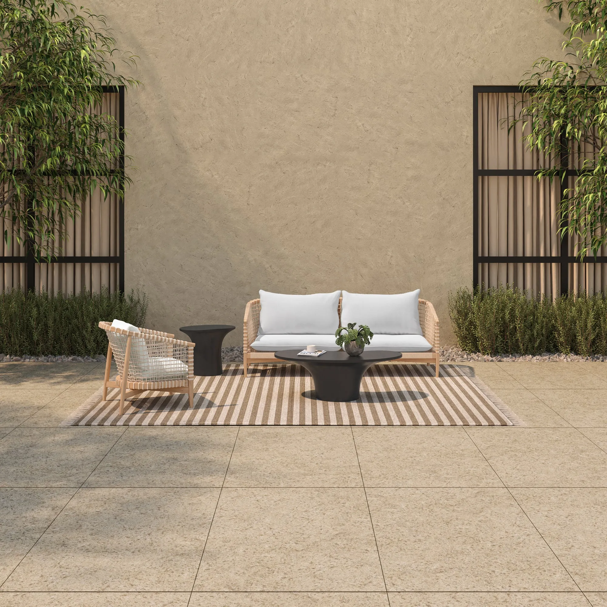 Panama-Inspired Teak Wood Outdoor Lounge Chair