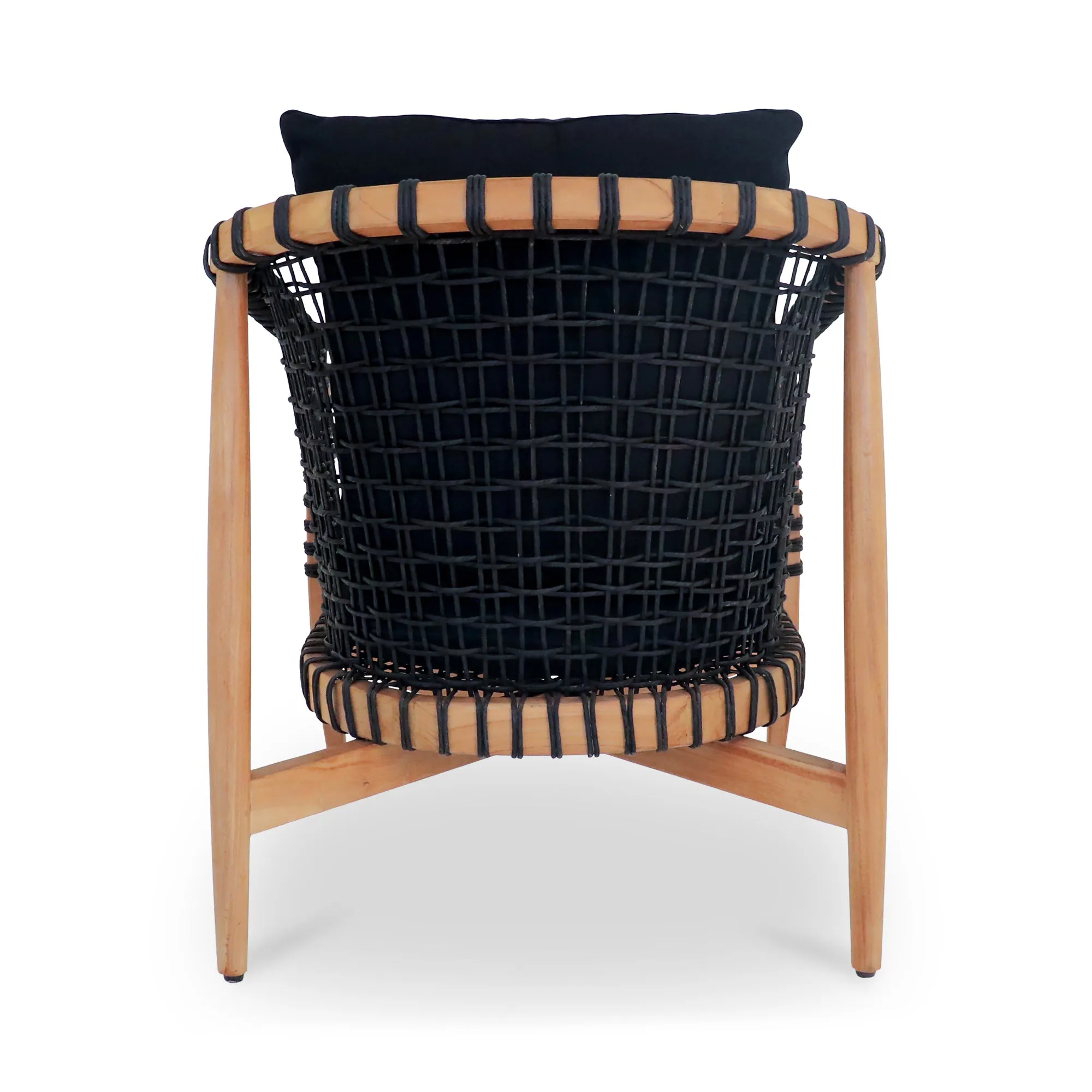 Panama-Inspired Teak Wood Outdoor Lounge Chair