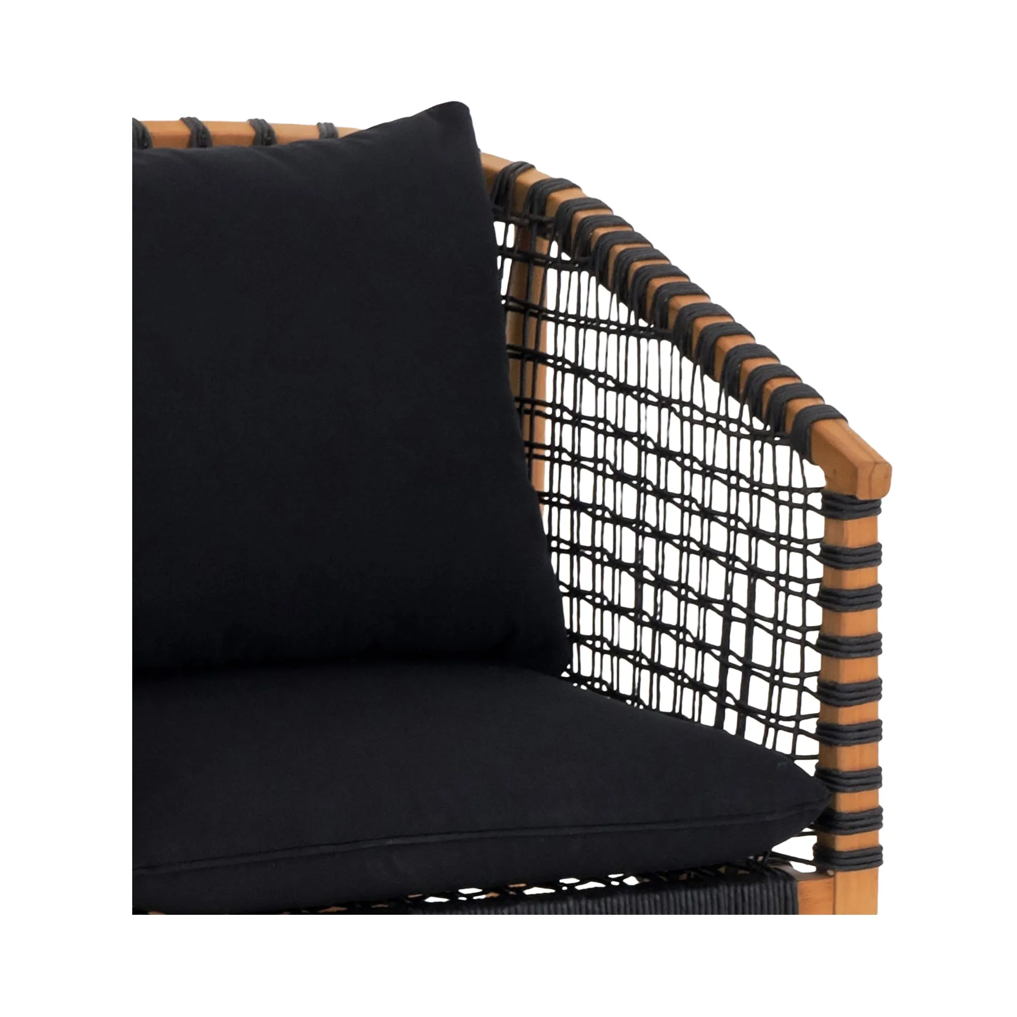 Panama-Inspired Teak Wood Outdoor Lounge Chair
