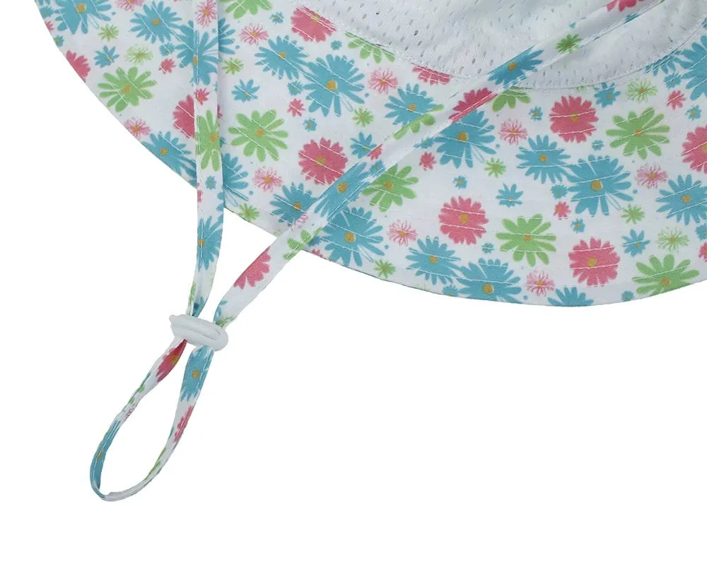Patterned Boys' Beach Hat with Chin Strap