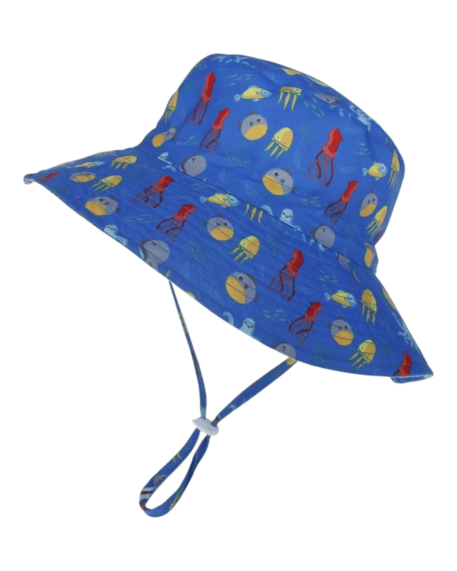Patterned Boys' Beach Hat with Chin Strap