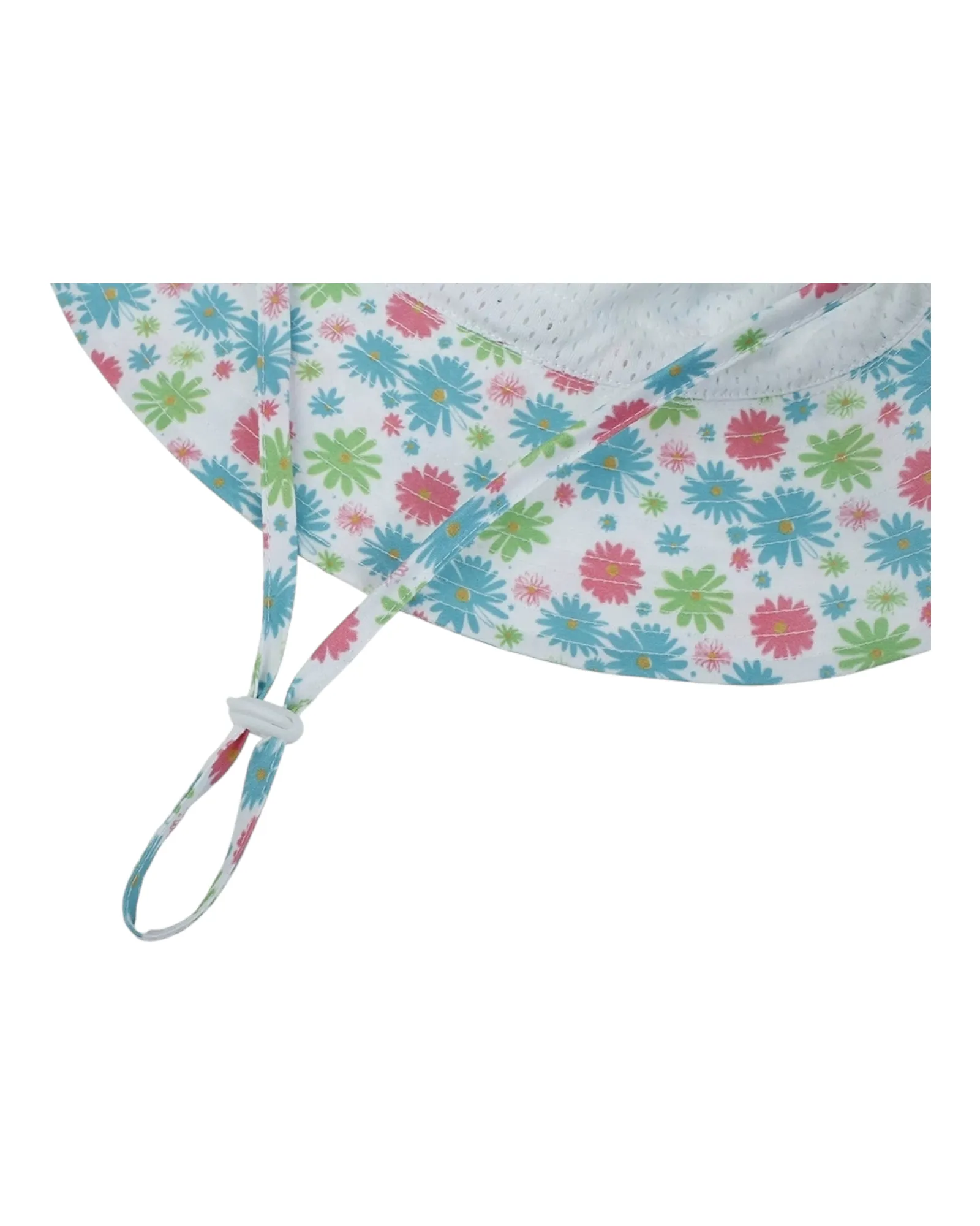 Patterned Girls' Beach Hat with Chin Strap