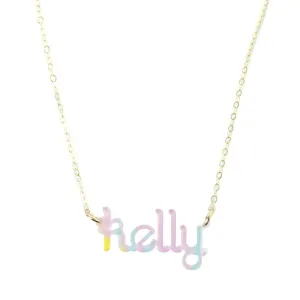 Patterned Zebra Nameplate Necklace (WS)