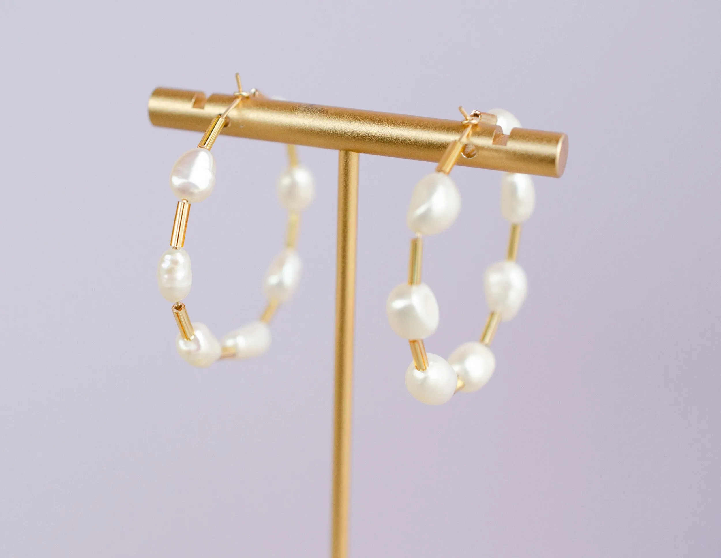 Pearl Beaded hoops, gold filled earrings, beach earrings, statement earrings, pearl earrings, gold hoop earrings, Pearl
