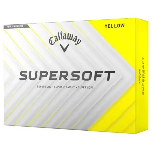 Pelotas de golf Callaway 2025 Supersoft amarillas (paquete de 12)