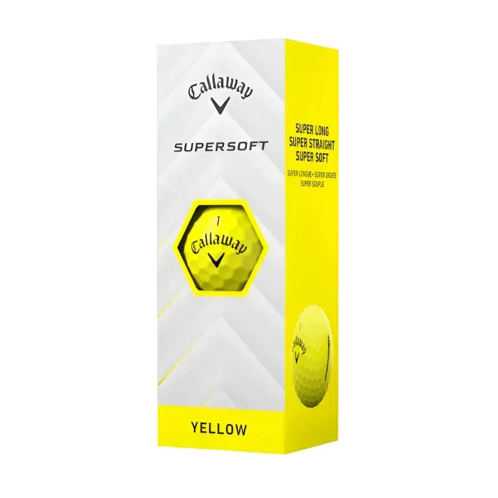 Pelotas de golf Callaway 2025 Supersoft amarillas (paquete de 12)