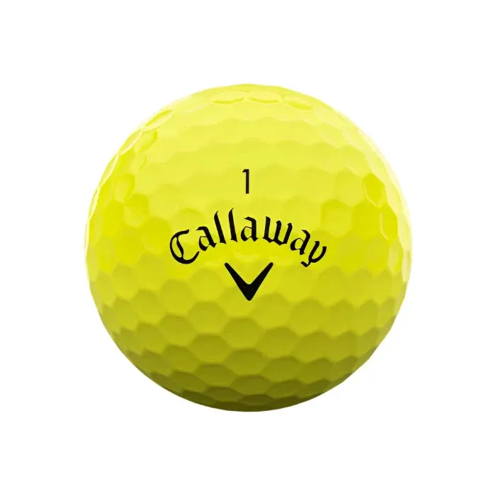 Pelotas de golf Callaway 2025 Supersoft amarillas (paquete de 12)