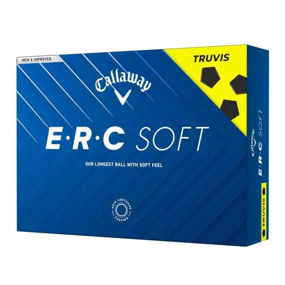 Pelotas de golf Callaway ERC Soft Truvis amarillas (paquete de 12)