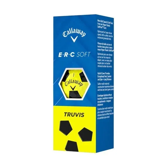 Pelotas de golf Callaway ERC Soft Truvis amarillas (paquete de 12)