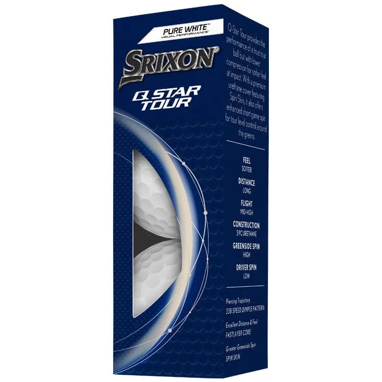 Pelotas de golf Srixon Q Star Tour blancas, paquete de 12
