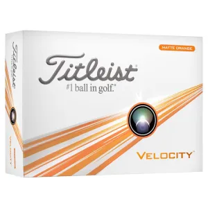 Pelotas de golf Titleist Velocity naranja mate, paquete de 12