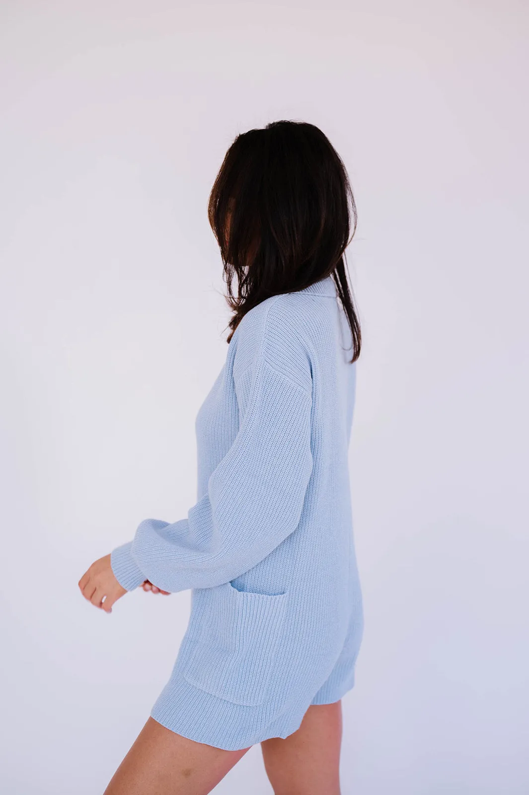 Picnic Date Knit Romper// Sky *RESTOCKED*
