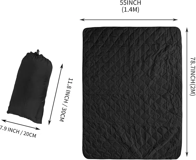 Poncho Liner Military Woobie Blanket Multicam Camo Woobie with Compression Carry Bag for Outdoors Hiking Jungle Hunting Gear