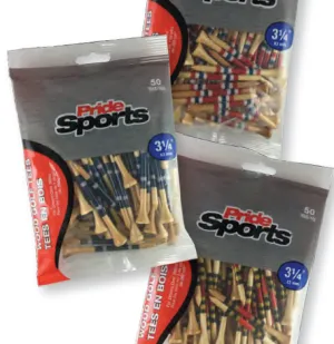 PRIDE STRIPED Wood Golf Tees - Bags