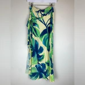 PULAU Hawaii Tropical Leaf Maxi Wrap Skirt S\M