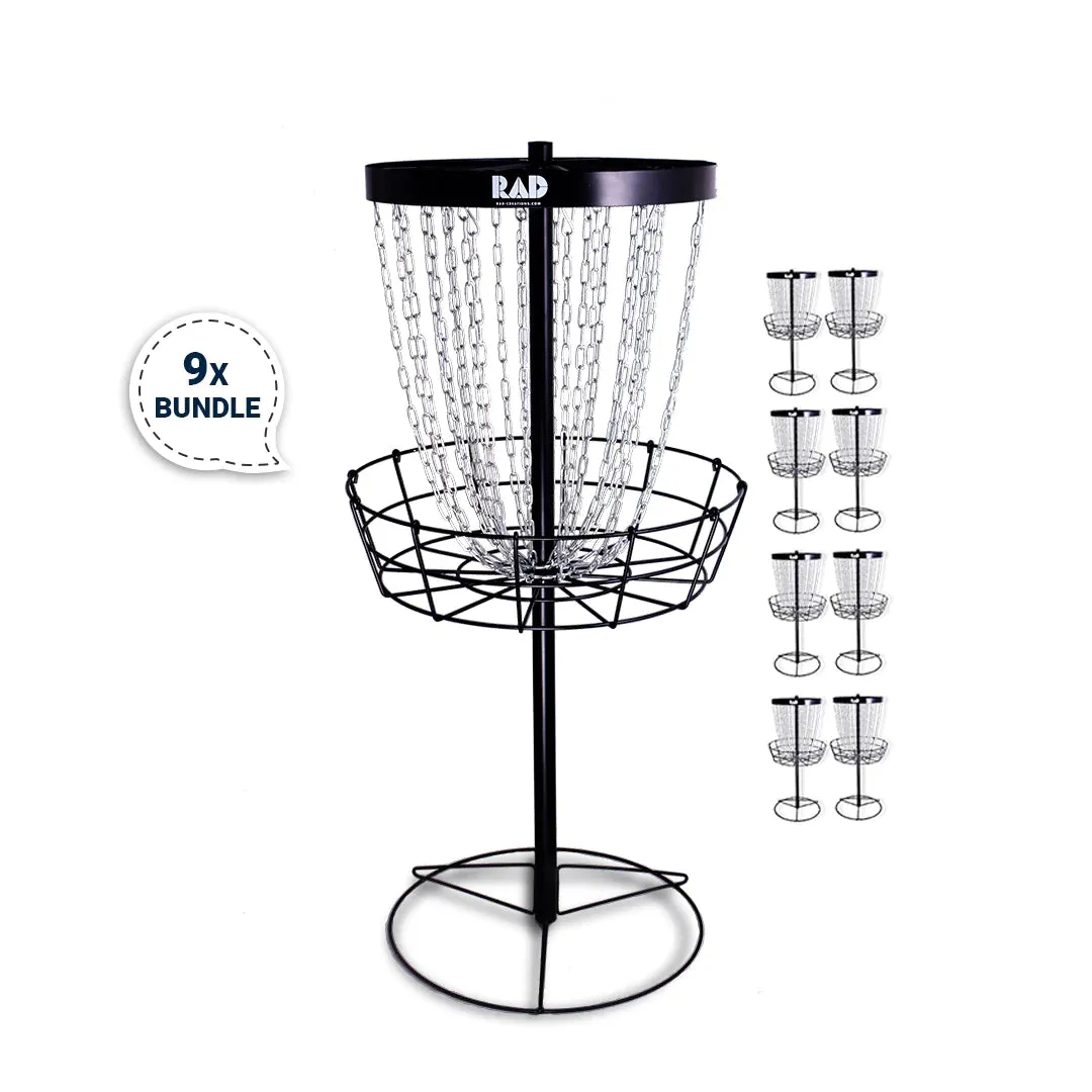 RAD Birdie Lite Disc Golf Baskets Bundle of 9
