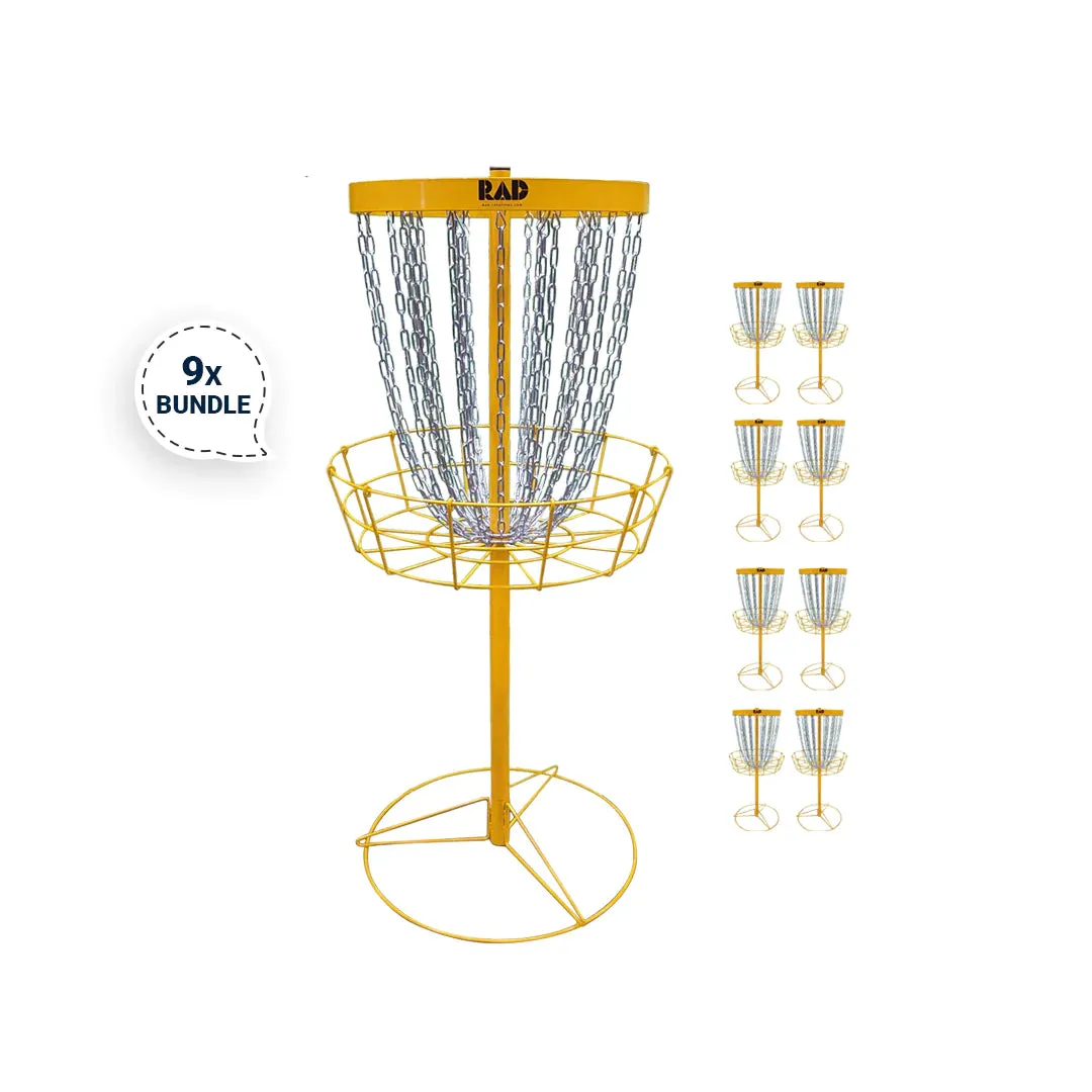 RAD Birdie Lite Disc Golf Baskets Bundle of 9