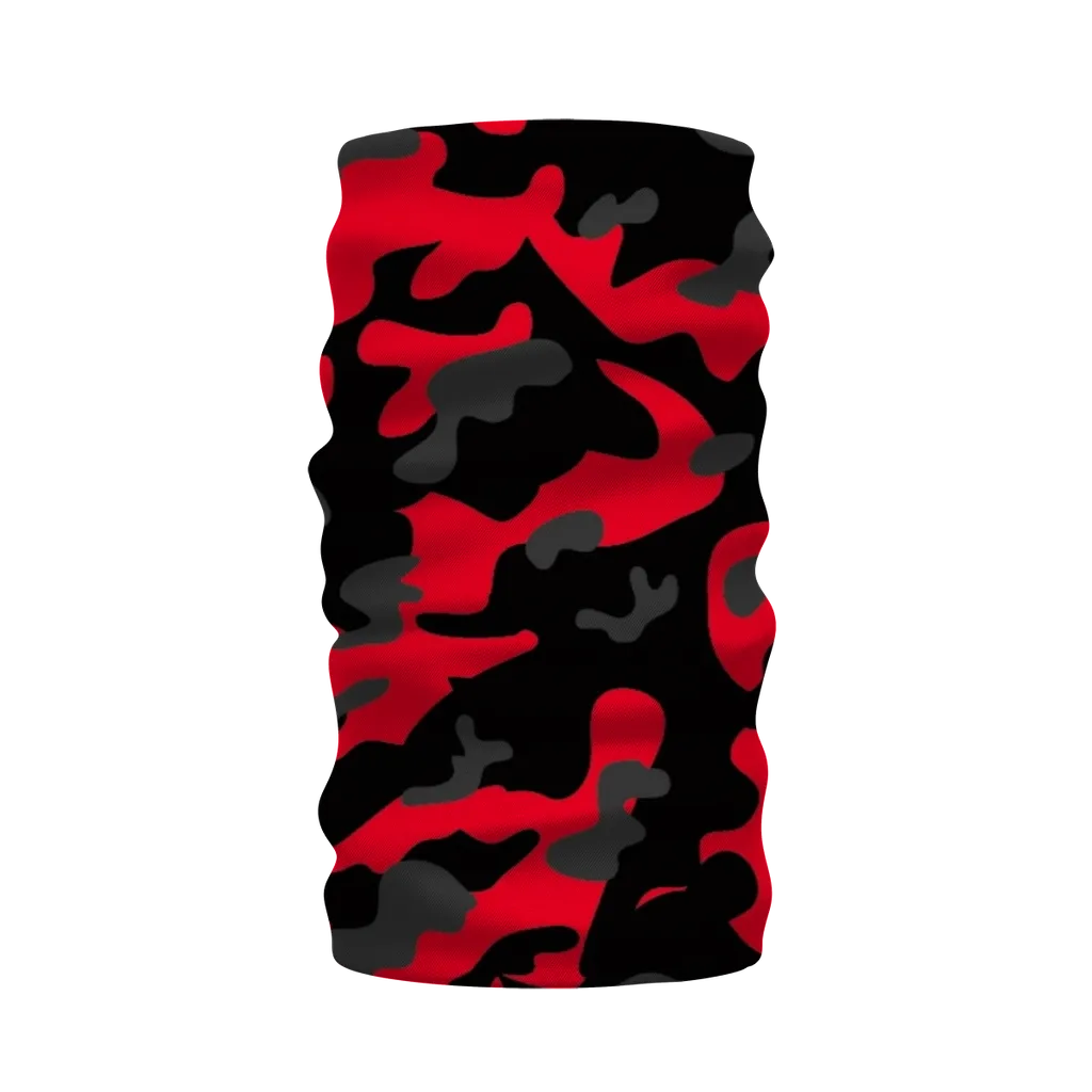 Red Black Grey Camo Neck Warmer Morf Scarf