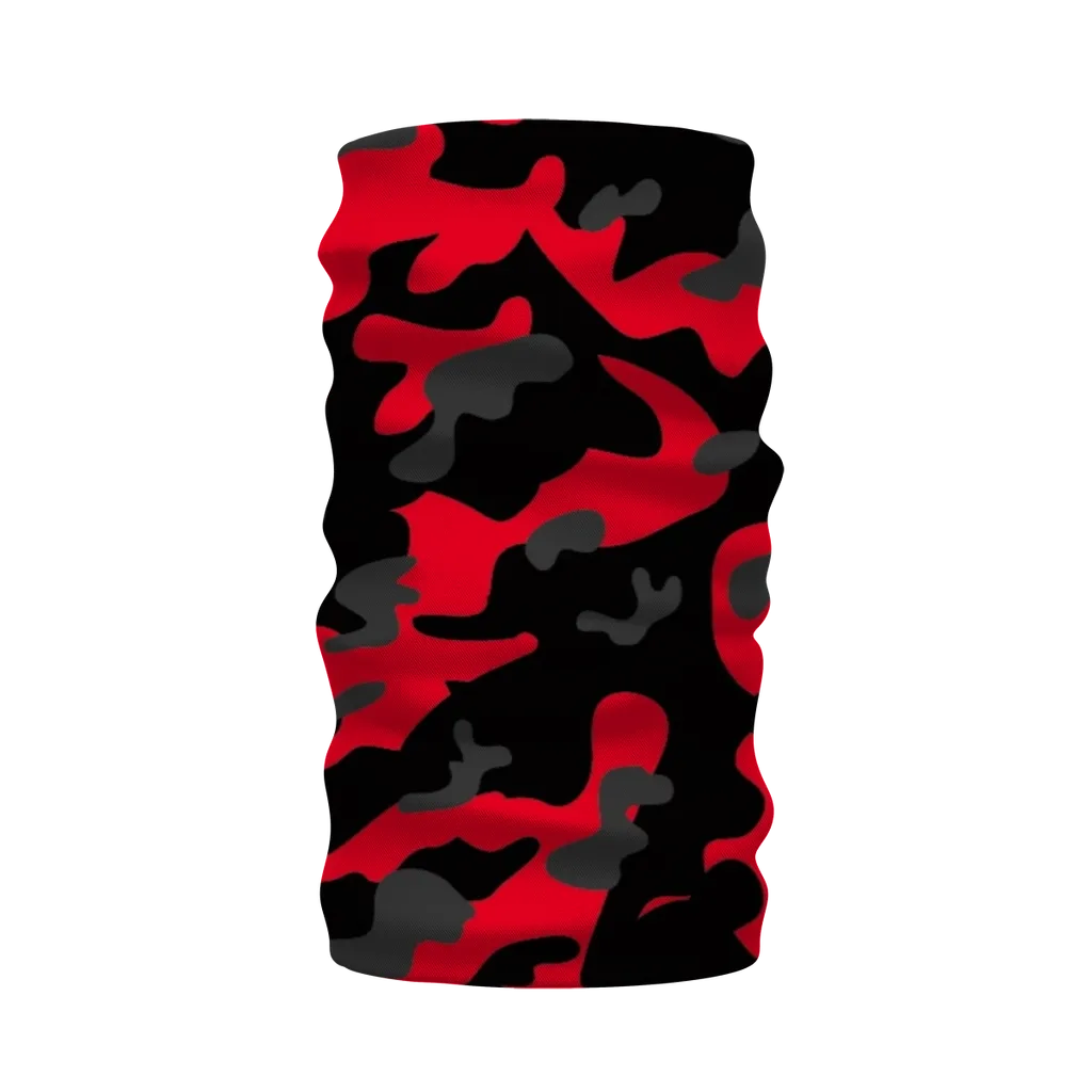 Red Black Grey Camo Neck Warmer Morf Scarf