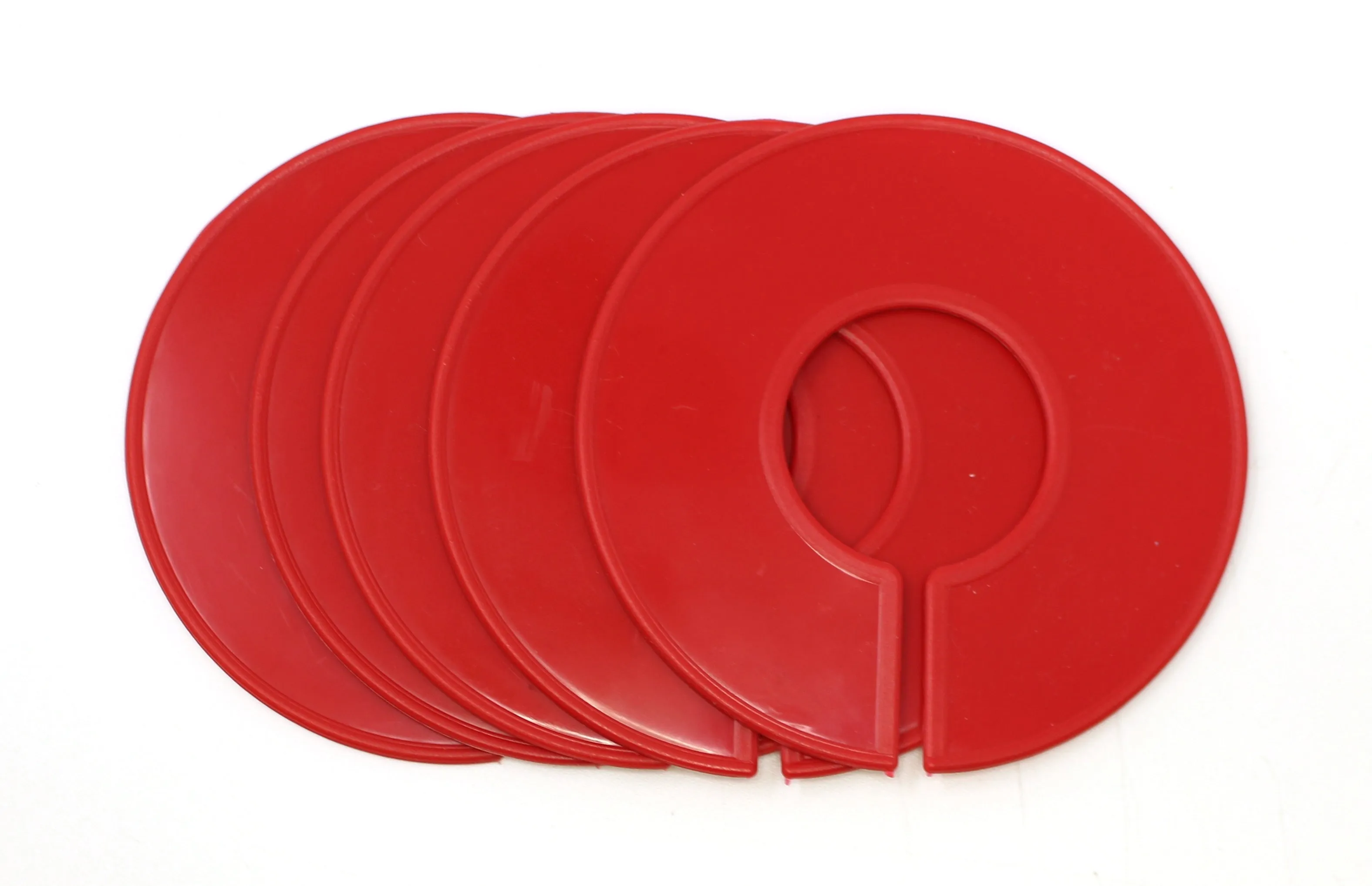 Red Round Plastic Blank Rack Size Dividers for round & square rods - Multi-Pack