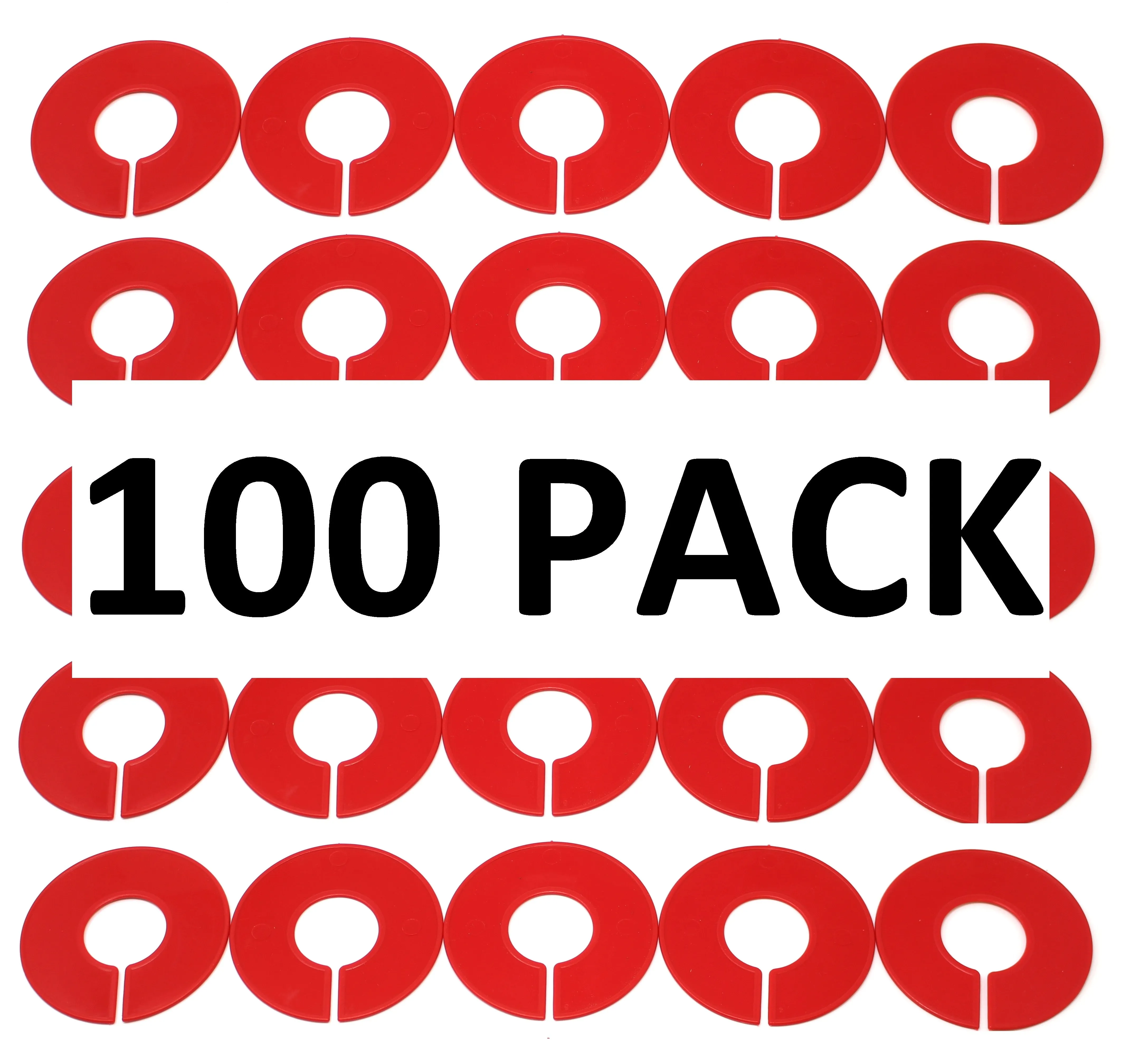 Red Round Plastic Blank Rack Size Dividers for round & square rods - Multi-Pack