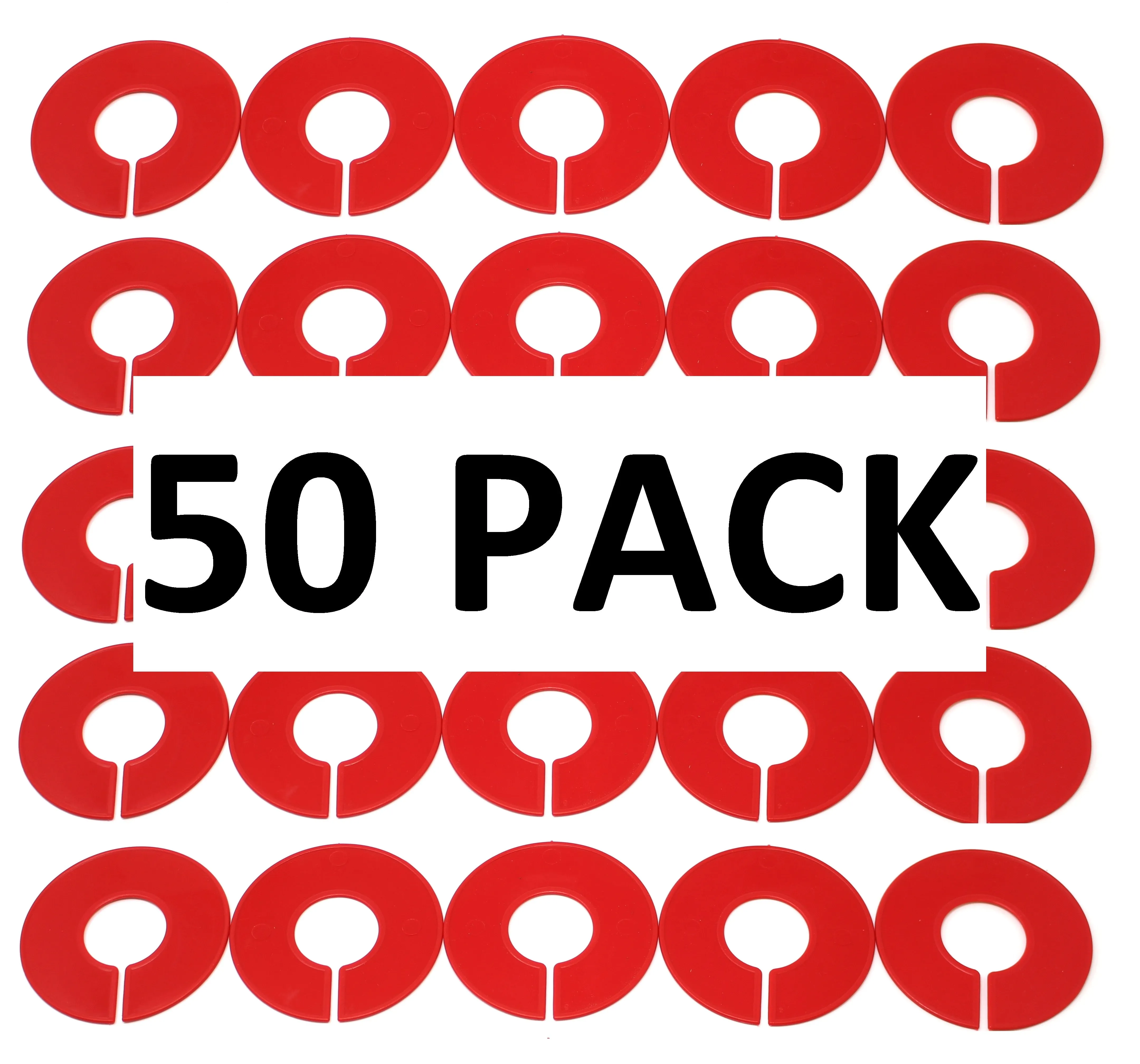Red Round Plastic Blank Rack Size Dividers for round & square rods - Multi-Pack