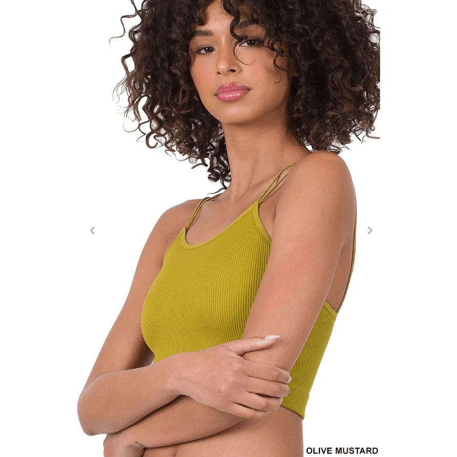 Ribbed seamless double strap brami