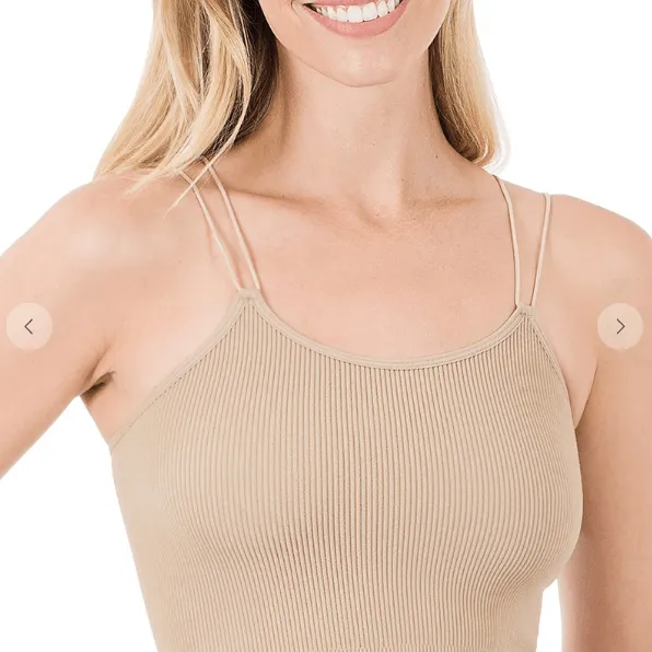Ribbed seamless double strap brami
