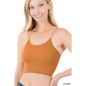 Ribbed seamless double strap brami