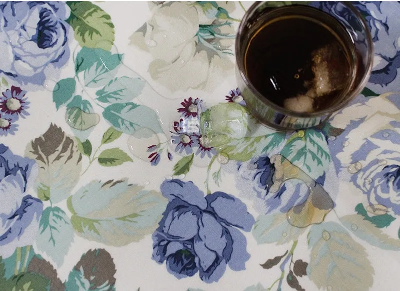 Rose Flowers Matte Laminated Cotton Linen Fabric By the Yard /56423