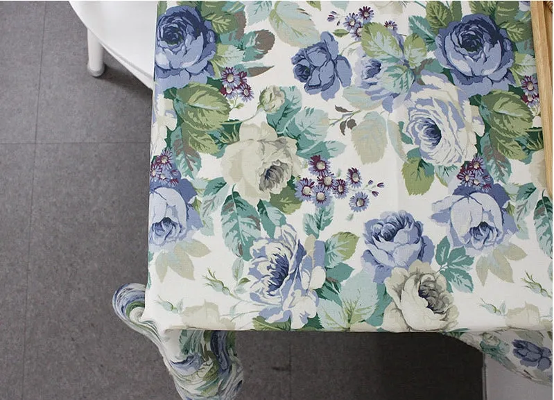 Rose Flowers Matte Laminated Cotton Linen Fabric By the Yard /56423